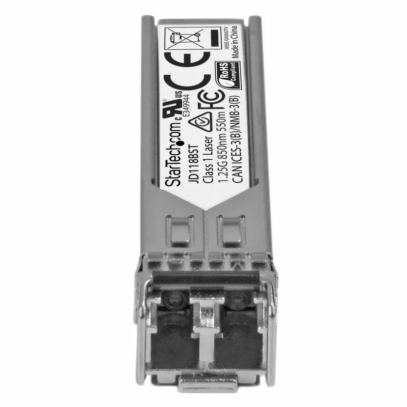 StarTech.com Módulo transceptor SFP compatible con HP JD118B – 1000BASE-SX ~ módulo SFP compatible con HPE JD118B – 1000BASE-SX – transceptor de fibra óptica multimodo 1GbE – SFP Gigabit Ethernet 1GE – LC 550 m – 850 nm – DDM HPE 5900, 12500, 5500