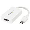 StarTech.com Adaptador USB-C a HDMI 2.0 con Power Delivery - Convertidor de vídeo USB Type-C a HDMI Display 4K 60Hz - Puerto de carga de paso 60W PD - Compatible con Thunderbolt 3 - Blanco