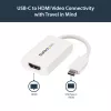 StarTech.com Adaptador USB-C a HDMI 2.0 con Power Delivery - Convertidor de vídeo USB Type-C a HDMI Display 4K 60Hz - Puerto de carga de paso 60W PD - Compatible con Thunderbolt 3 - Blanco