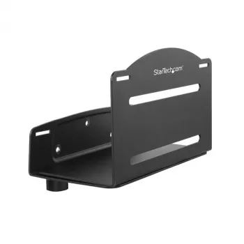 StarTech.com Soporte para CPU – soporte de pared ajustable para ordenador, soporte de pared para CPU, universal, 10 kg, negro, acero, vertical