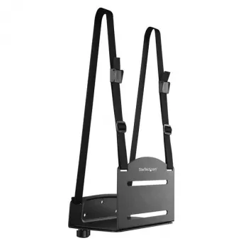 StarTech.com Soporte para CPU – soporte de pared ajustable para ordenador, soporte de pared para CPU, universal, 10 kg, negro, acero, vertical