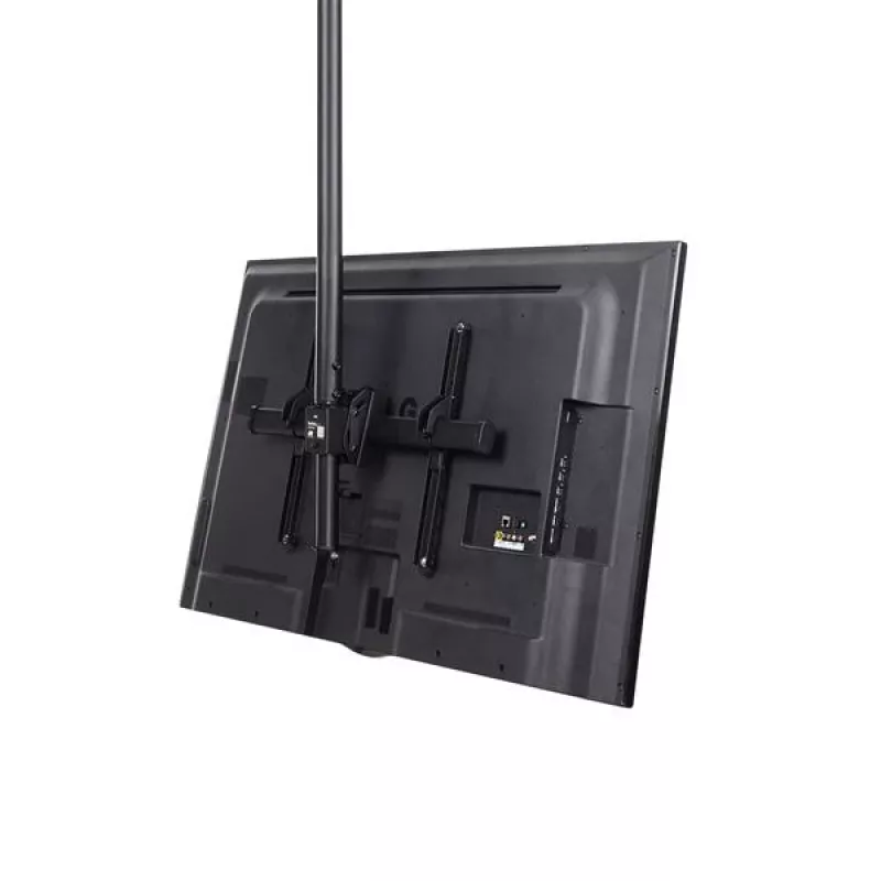 StarTech.com Soporte de techo para TV – soporte colgante universal totalmente articulado para una pantalla con mástil telescópico largo ajustable – inclinación/giro – soporte VESA para pantallas de 32