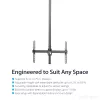 StarTech.com Soporte de techo para TV – soporte colgante universal totalmente articulado para una pantalla con mástil telescópico largo ajustable – inclinación/giro – soporte VESA para pantallas de 32