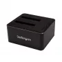 StarTech.com Docking station para discos duros USB 3.0 a SATA de doble bahía, dock de discos duros USB, docking station externa para SSD/HDD SATA I/II/III de 2,5/3,5