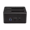 StarTech.com Docking station para discos duros USB 3.0 a SATA de doble bahía, dock de discos duros USB, docking station externa para SSD/HDD SATA I/II/III de 2,5/3,5