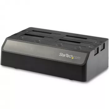 StarTech.com Docking station para discos duros USB a SATA de 4 bahías, USB 10Gbps, dock externo para SSD/HDD de 2,5