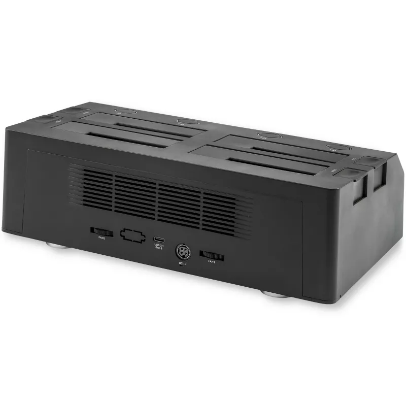 StarTech.com Docking station para discos duros USB a SATA de 4 bahías, USB 10Gbps, dock externo para SSD/HDD de 2,5