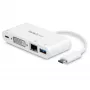 StarTech.com Adaptador multipuerto USB-C – adaptador de vídeo USB-C a DVI-D (digital) con carga pasante Power Delivery de 60 W, GbE, USB-A – mini docking station portátil para portátiles USB Type-C/Thunderbolt 3