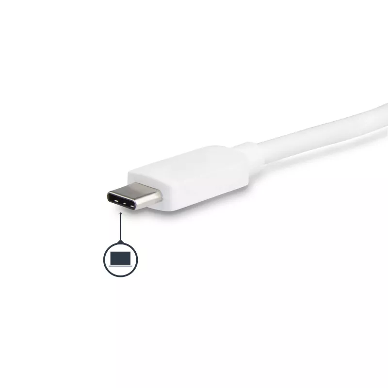 StarTech.com Adaptador multipuerto USB-C – adaptador de vídeo USB-C a DVI-D (digital) con carga pasante Power Delivery de 60 W, GbE, USB-A – mini docking station portátil para portátiles USB Type-C/Thunderbolt 3