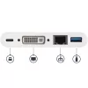 StarTech.com Adaptador multipuerto USB-C – adaptador de vídeo USB-C a DVI-D (digital) con carga pasante Power Delivery de 60 W, GbE, USB-A – mini docking station portátil para portátiles USB Type-C/Thunderbolt 3
