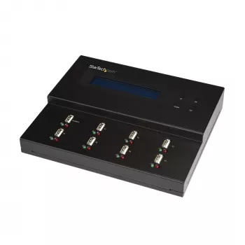 StarTech.com Duplicador y borrador de memorias USB autónomo de 1 a 7, copiador de unidades flash USB múltiples, copia de sistema y archivos y de unidad completa a 1,5 GB/min, borrado simple y de 3 pasadas, pantalla LCD – TAA