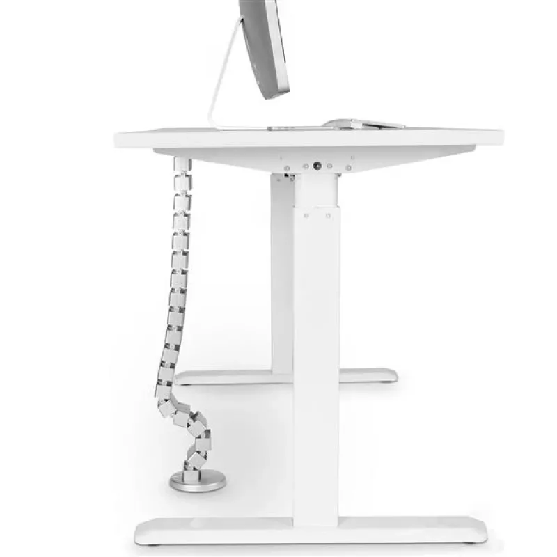 StarTech.com Organizador de cables, funda para cables, escritorio, plástico, acero, plateado