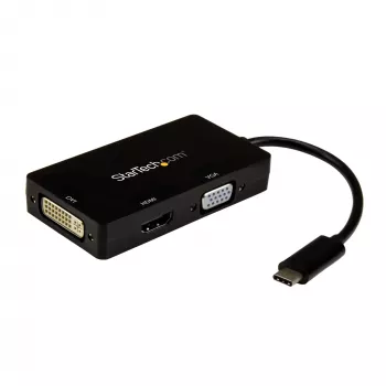 StarTech.com Adaptador de vídeo multipuerto USB-C – 3 en 1 – 4K 30 Hz – negro