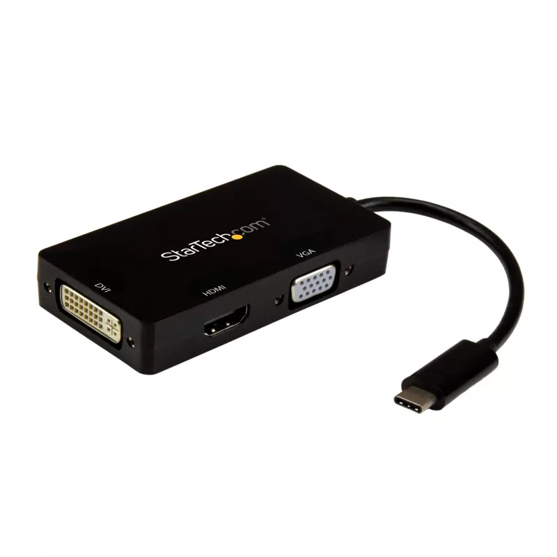 StarTech.com Adaptador de vídeo multipuerto USB-C – 3 en 1 – 4K 30 Hz – negro