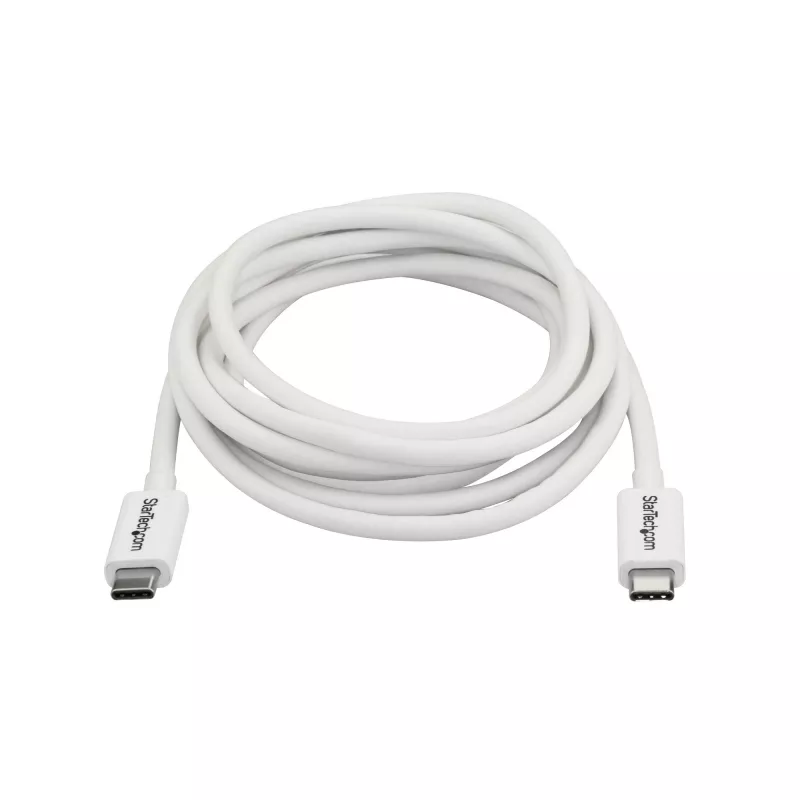 StarTech.com Cable Thunderbolt 3 – 20Gbps – 2 m – blanco – compatible con Thunderbolt, USB y DisplayPort