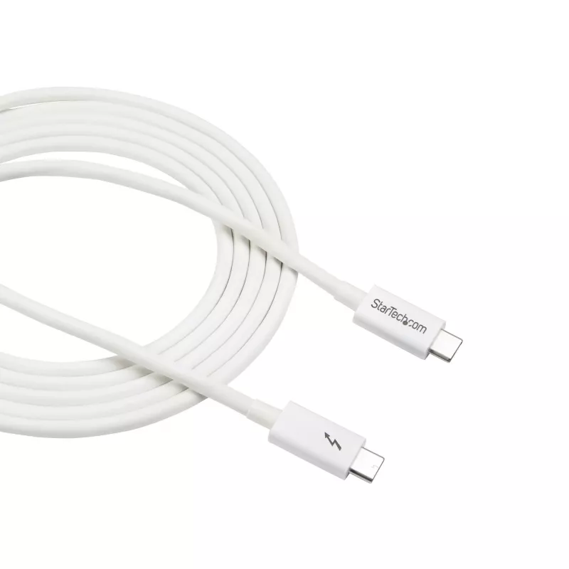 StarTech.com Cable Thunderbolt 3 – 20Gbps – 2 m – blanco – compatible con Thunderbolt, USB y DisplayPort