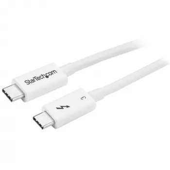StarTech.com Cable Thunderbolt 3 – 40 Gbit/s – 0,5 m – blanco – compatible con Thunderbolt, USB y DisplayPort