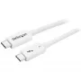 StarTech.com Cable Thunderbolt 3 – 40 Gbit/s – 0,5 m – blanco – compatible con Thunderbolt, USB y DisplayPort