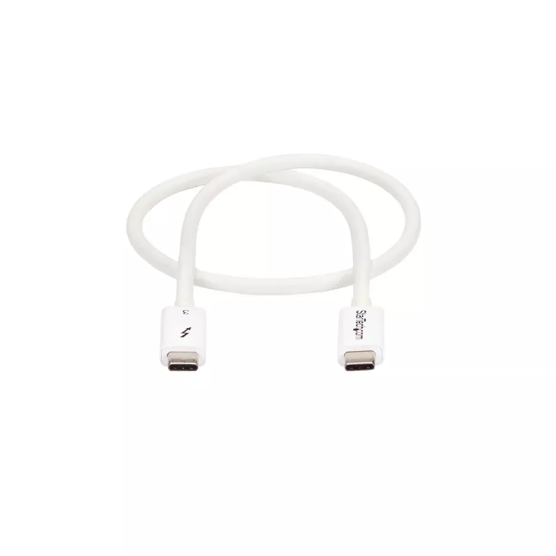 StarTech.com Cable Thunderbolt 3 – 40 Gbit/s – 0,5 m – blanco – compatible con Thunderbolt, USB y DisplayPort