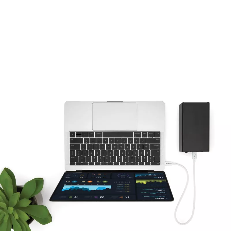 StarTech.com Cable Thunderbolt 3 – 40 Gbit/s – 0,5 m – blanco – compatible con Thunderbolt, USB y DisplayPort