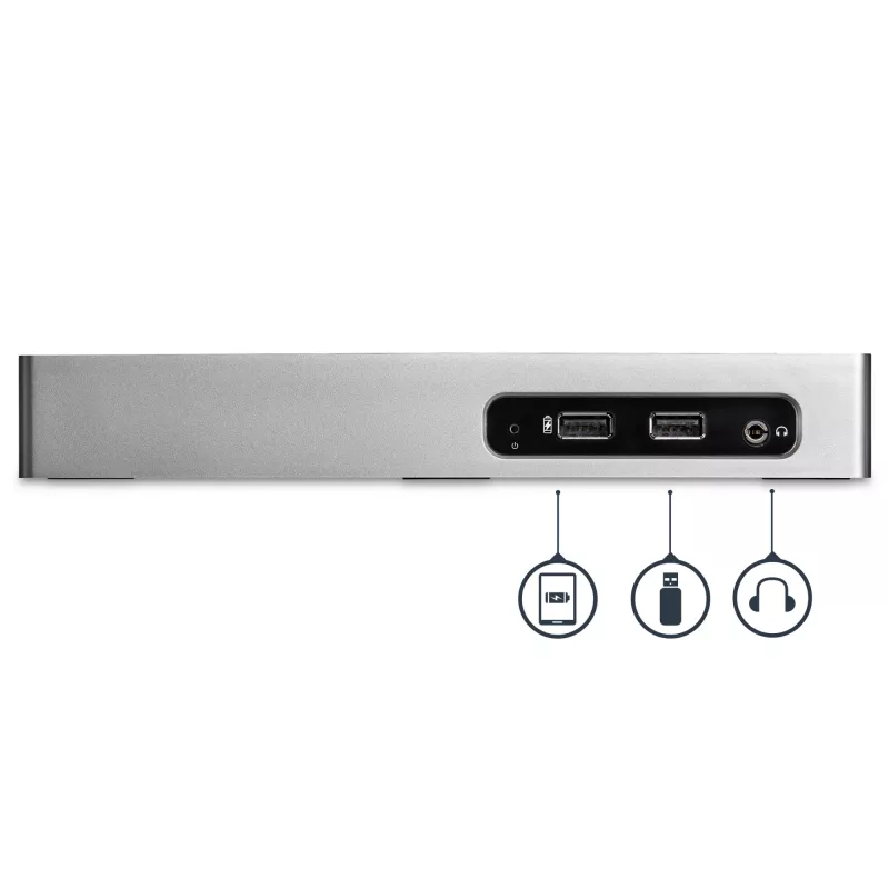 StarTech.com Docking station USB 3.0 – docking station para portátil de doble monitor con vídeo HDMI y DVI/VGA – hub USB 3.1 Gen 1 5Gbps de 6 puertos, GbE, audio – dock universal Type-A – Windows y Mac