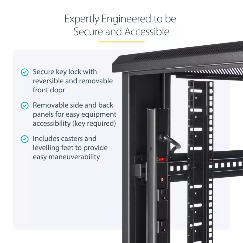 StarTech.com Rack de servidor 4 postes 42U, armario de datos de 19