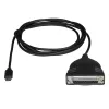 StarTech.com Cable USB-C a paralelo para impresora, negro, USB C, DB25, 1,83 m, conector macho/hembra, CE, RoHS