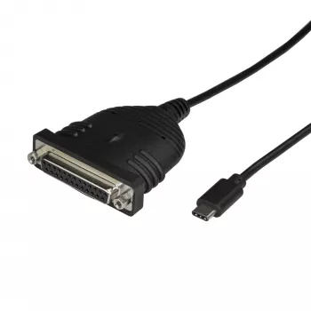 StarTech.com Cable USB-C a paralelo para impresora, negro, USB C, DB25, 1,83 m, conector macho/hembra, CE, RoHS