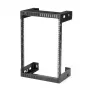 StarTech.com rack de red de pared 15U 19 inch – 12 inch de profundidad, rack de servidor de 2 postes open frame para equipos de datos/AV/IT/informática/panel de parcheo con tuercas enjauladas y tornillos, capacidad de carga 90 kg, negro