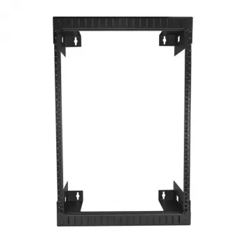 StarTech.com rack de red de pared 15U 19 inch – 12 inch de profundidad, rack de servidor de 2 postes open frame para equipos de datos/AV/IT/informática/panel de parcheo con tuercas enjauladas y tornillos, capacidad de carga 90 kg, negro