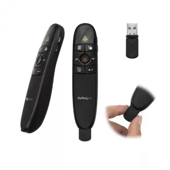 StarTech.com mando de presentación inalámbrico con puntero láser rojo - alcance de 27 m