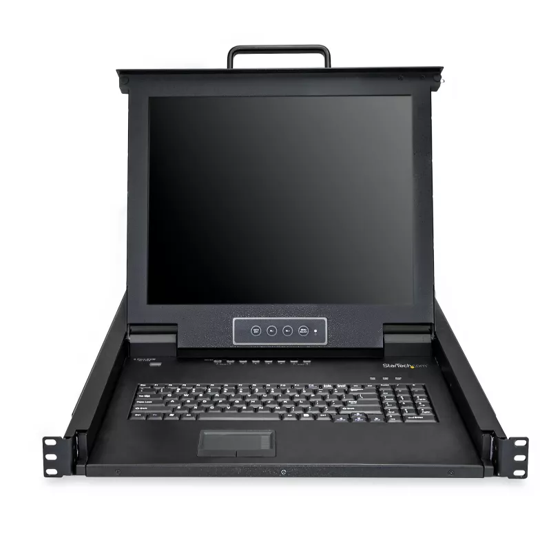 StarTech.com Consola KVM para rack de 8 puertos con cables de 1,8 m - Conmutador KVM integrado con monitor LCD de 17 pulgadas - Cajón KVM LCD 1HE-LCD-KV totalmente equipado - OSD-KVM - Duradero con 50.000 horas MTBF - Compatible con USB + VGA