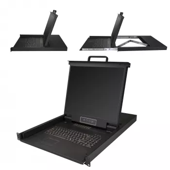 StarTech.com Consola KVM para rack de 16 puertos con cables de 1,83 m - Conmutador KVM integrado con monitor LCD de 19 pulgadas - Cajón KVM LCD 1HE-LCD-KV totalmente equipado - OSD-KVM - Duradero, 50.000 horas MTBF - Compatible con USB y VGA