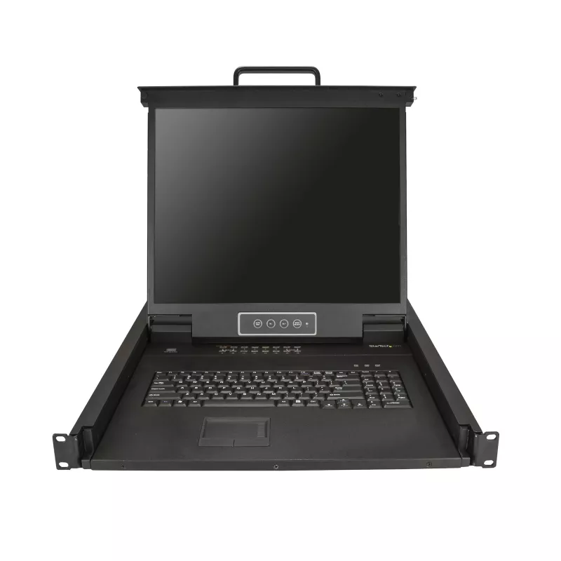 StarTech.com Consola KVM para rack de 16 puertos con cables de 1,83 m - Conmutador KVM integrado con monitor LCD de 19 pulgadas - Cajón KVM LCD 1HE-LCD-KV totalmente equipado - OSD-KVM - Duradero, 50.000 horas MTBF - Compatible con USB y VGA