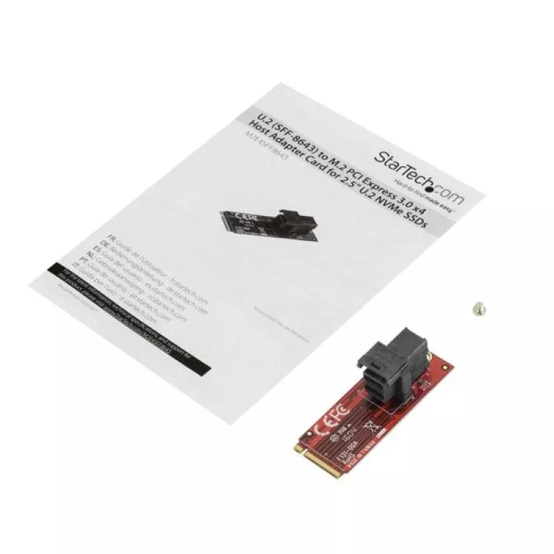 StarTech.com tarjeta adaptadora host U.2 (SFF-8643) a M.2 PCI Express 3.0 x4 para SSD U.2 NVMe de 2,5
