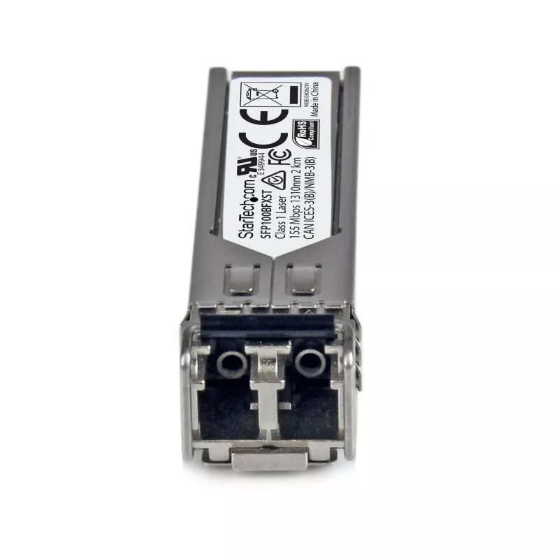 StarTech.com módulo transceptor SFP conforme a MSA – 100BASE-FX ~ transceptor SFP sin codificar MSA – 100BASE-FX – transceptor óptico de fibra multimodo (MMF) 100 Mbit/s – SFP Ethernet 100 Mbit/s – LC, 2 km – 1310 nm – DDM