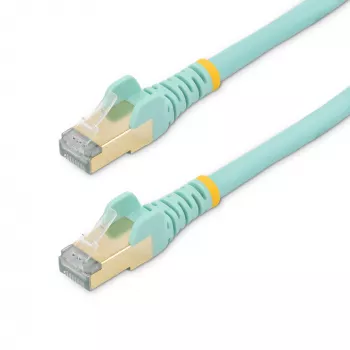 StarTech.com cable Ethernet CAT6a de 3m – 10 Gigabit apantallado, snagless RJ45 100W PoE patch – cable de red 10GbE STP con alivio de tensión – aqua probado individualmente/cableado certificado UL/TIA