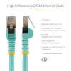 StarTech.com cable Ethernet CAT6a de 3m – 10 Gigabit apantallado, snagless RJ45 100W PoE patch – cable de red 10GbE STP con alivio de tensión – aqua probado individualmente/cableado certificado UL/TIA