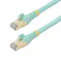 StarTech.com cable Ethernet CAT6a de 2 m – 10 Gigabit apantallado, snagless, RJ45, 100 W PoE patch – cable de red 10GbE STP con alivio de tensión – aqua, probado individualmente/cableado certificado UL/TIA
