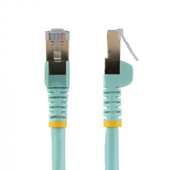 StarTech.com cable Ethernet CAT6a de 1 m – 10 Gigabit apantallado snagless RJ45 100W PoE patch – cable de red 10GbE STP con alivio de tensión – aqua probado individualmente/cableado certificado UL/TIA