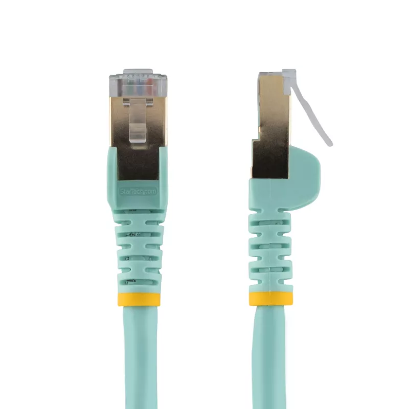 StarTech.com cable Ethernet CAT6a de 1 m – 10 Gigabit apantallado snagless RJ45 100W PoE patch – cable de red 10GbE STP con alivio de tensión – aqua probado individualmente/cableado certificado UL/TIA