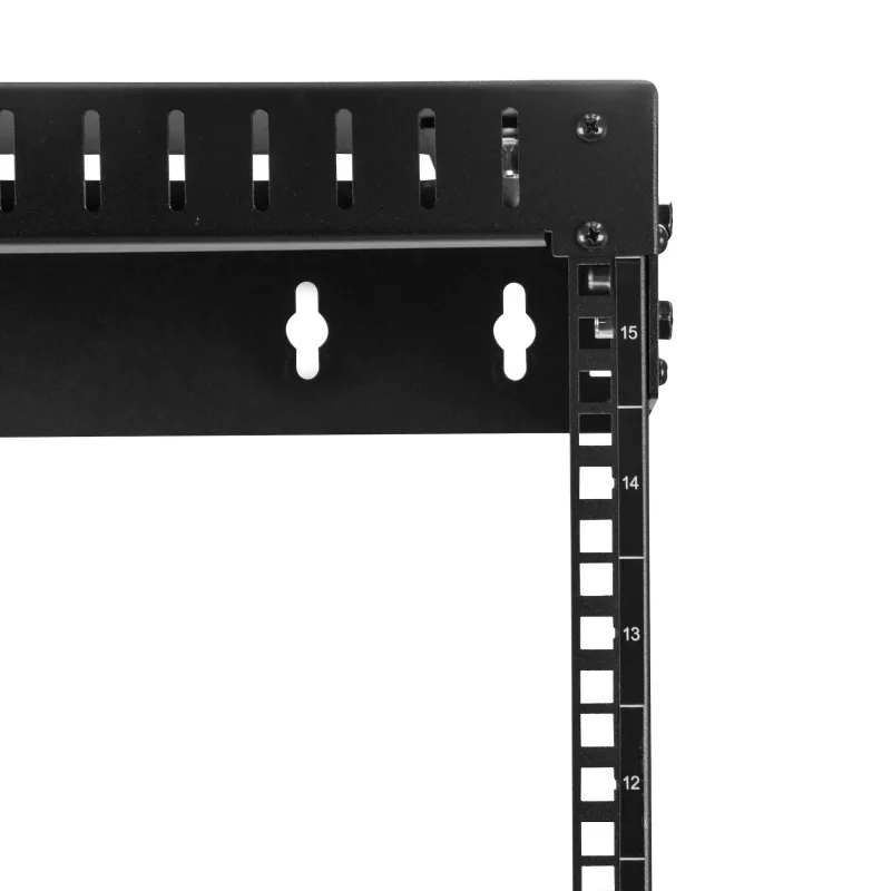 StarTech.com rack de red de pared 15U 19 inch – profundidad ajustable 12–20 inch rack de servidor open frame de 2 postes para comunicación AV/datos/IT/informática/switch con tuercas enjauladas y tornillos