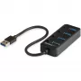 StarTech.com Hub USB 3.0 de 4 puertos – USB-A a 4x USB 3.0 Tipo A con interruptores individuales de encendido/apagado por puerto – SuperSpeed 5 Gbit/s USB 3.1/3.2 Gen 1 – alimentado por bus USB – portátil – cable fijo de 25 cm~Hub USB 3.0 de 4 puertos – USB-A a 4x USB 3.0 Tipo A con interruptores individuales de encendido/apagado por puerto – SuperSpeed USB 3.2 Gen 1 (5 Gbit/s) – alimentado por