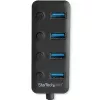 StarTech.com Hub USB 3.0 de 4 puertos – USB-A a 4x USB 3.0 Tipo A con interruptores individuales de encendido/apagado por puerto – SuperSpeed 5 Gbit/s USB 3.1/3.2 Gen 1 – alimentado por bus USB – portátil – cable fijo de 25 cm~Hub USB 3.0 de 4 puertos – USB-A a 4x USB 3.0 Tipo A con interruptores individuales de encendido/apagado por puerto – SuperSpeed USB 3.2 Gen 1 (5 Gbit/s) – alimentado por
