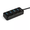 StarTech.com hub USB-C de 4 puertos – USB-C a 4x puertos USB 3.0 Type-A con interruptores de encendido/apagado individuales – SuperSpeed 5 Gbit/s USB 3.1/3.2 Gen 1 – alimentado por bus USB – portátil – cable fijo de 25 cm