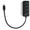 StarTech.com hub USB-C de 4 puertos – USB-C a 4x puertos USB 3.0 Type-A con interruptores de encendido/apagado individuales – SuperSpeed 5 Gbit/s USB 3.1/3.2 Gen 1 – alimentado por bus USB – portátil – cable fijo de 25 cm