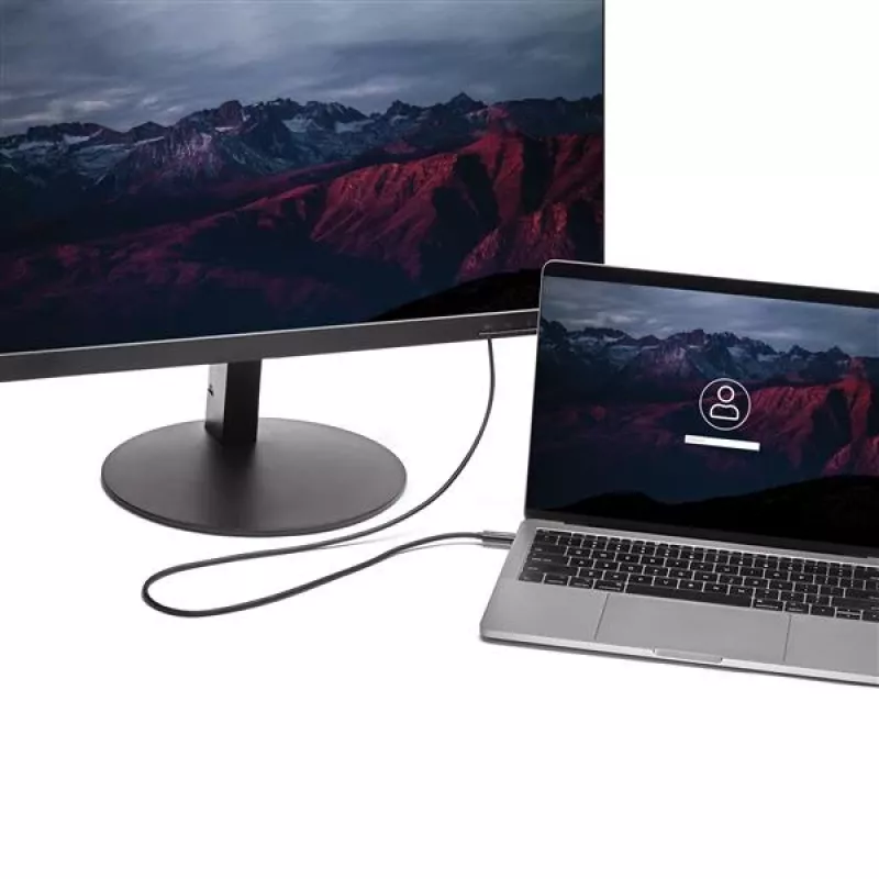StarTech.com Cable USB-C a HDMI de 1,8 m (6 ft.) – Cable adaptador de vídeo USB Type-C a HDMI 2.0 4K 60 Hz – Compatible con Thunderbolt 3 – Portátil a monitor/pantalla HDMI – DP 1.2 Alt Mode HBR2 – Negro