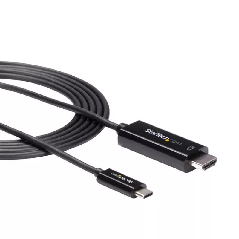 StarTech.com Cable USB-C a HDMI de 1,8 m (6 ft.) – Cable adaptador de vídeo USB Type-C a HDMI 2.0 4K 60 Hz – Compatible con Thunderbolt 3 – Portátil a monitor/pantalla HDMI – DP 1.2 Alt Mode HBR2 – Negro