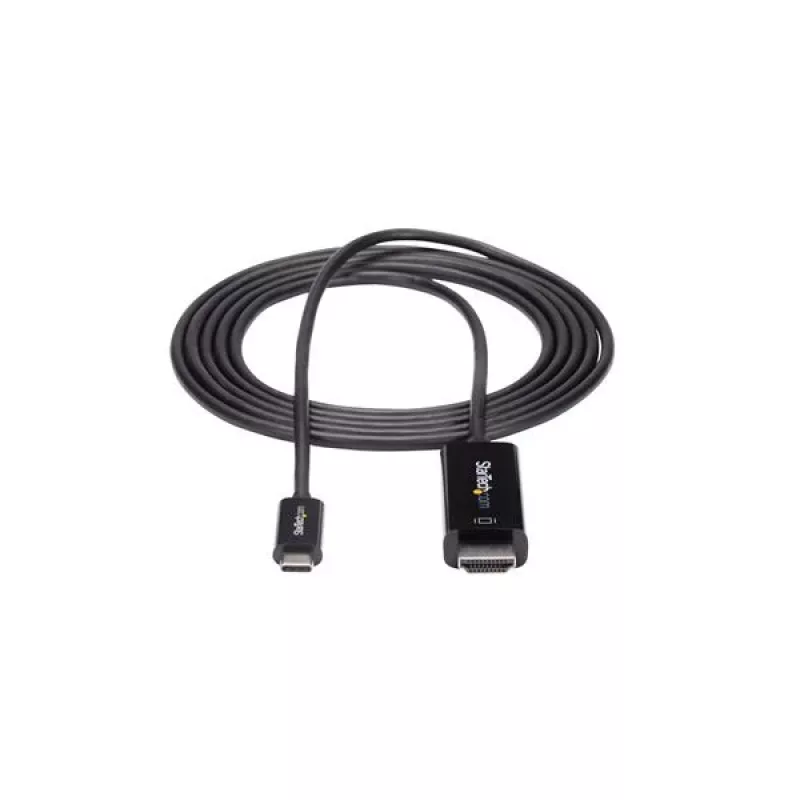 StarTech.com Cable USB-C a HDMI de 1,8 m (6 ft.) – Cable adaptador de vídeo USB Type-C a HDMI 2.0 4K 60 Hz – Compatible con Thunderbolt 3 – Portátil a monitor/pantalla HDMI – DP 1.2 Alt Mode HBR2 – Negro