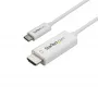 StarTech.com Cable USB-C a HDMI de 3ft (1m) – Cable adaptador de vídeo USB Type-C a HDMI 2.0 4K 60Hz – Compatible con Thunderbolt 3 – Portátil a monitor/pantalla HDMI – DP 1.2 Alt Mode HBR2 – Blanco
